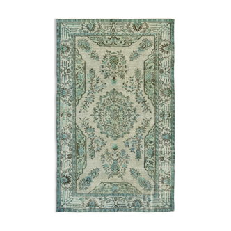 Hand-knotted antique turkish 1970s 178 cm x 289 cm blue carpet