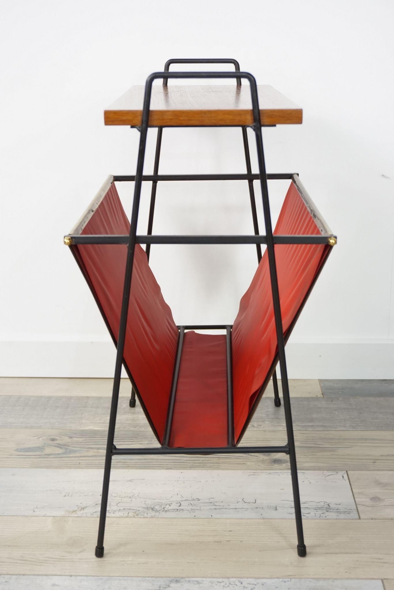Sofa tip in teak, copper and metal 50s