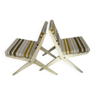 Pair of indoor/outdoor folding armchairs
