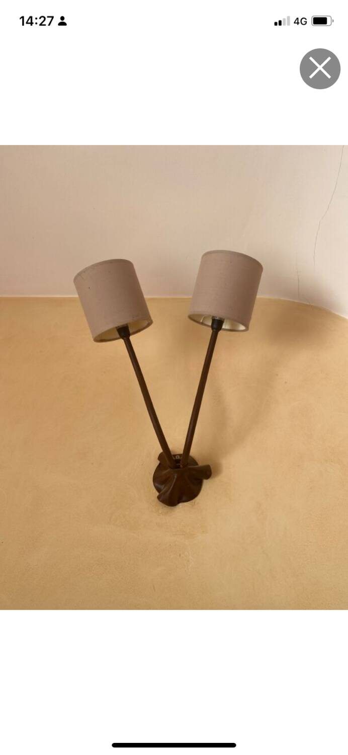 Double wrought iron wall light “Pescatore”