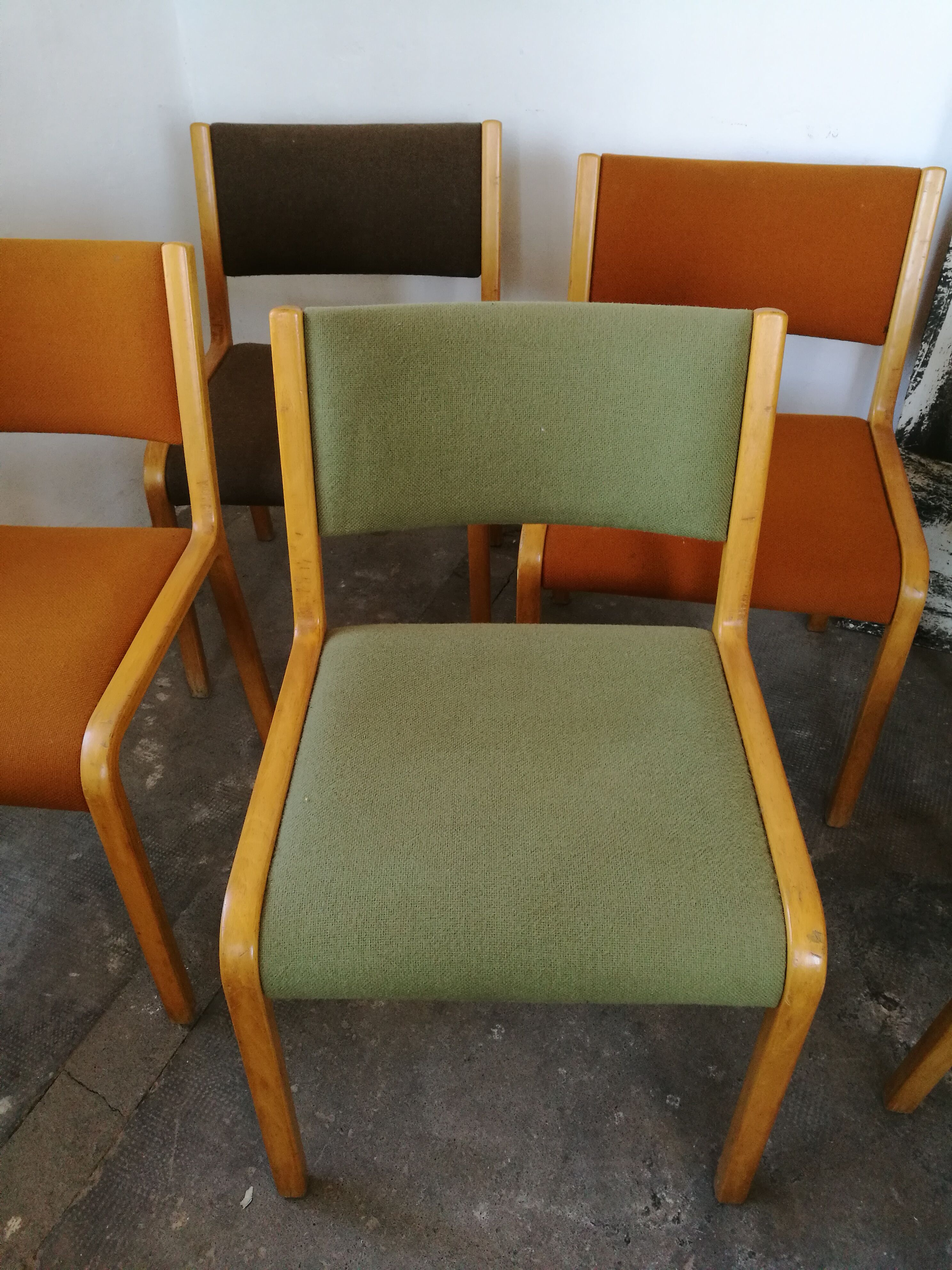 Set de 6 chaises scandinave plywood