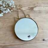Vintage round gold barber mirror