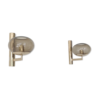 Paire d’appliques dorées de la Maison Sciolari, 1960s
