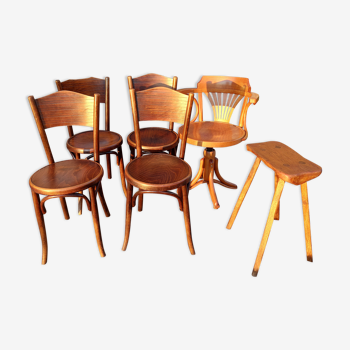 chairs, an armchair, a stool