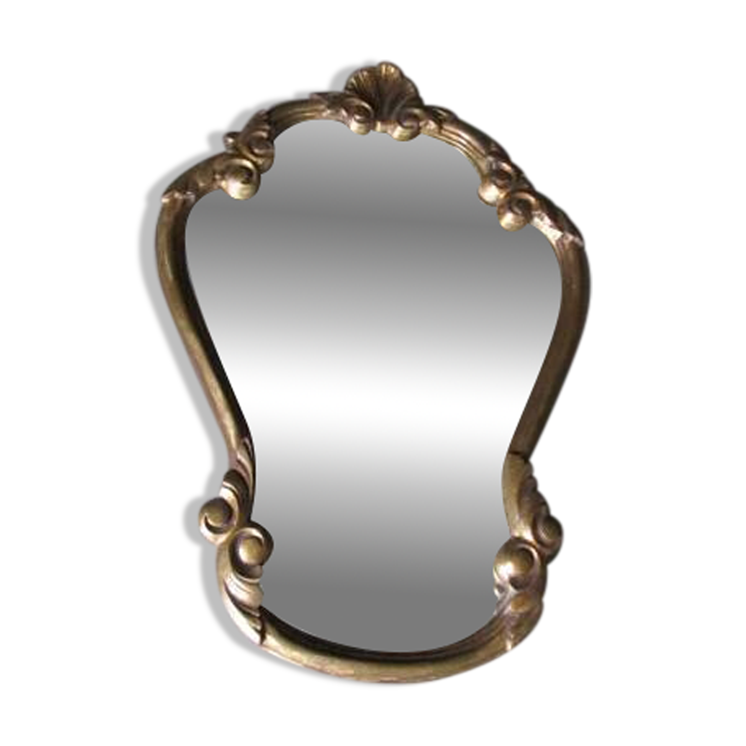 Miroir ancien en bois et stuc doré