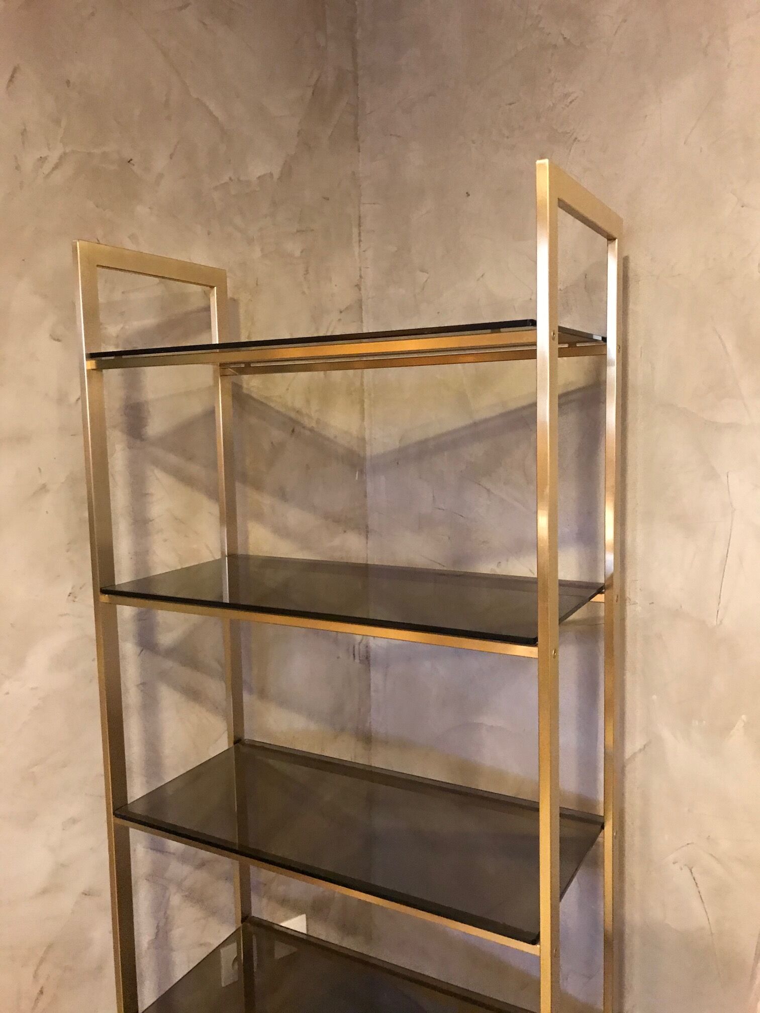 Brass and glass shelf