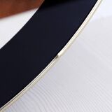 Black and gold 60s round mirror