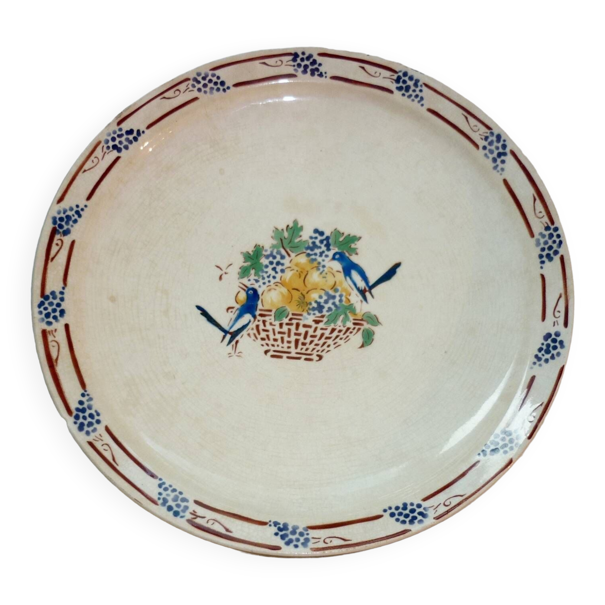 Round dish 32.5 cm Gournay signed M. Goupy for MAISON ROUARD