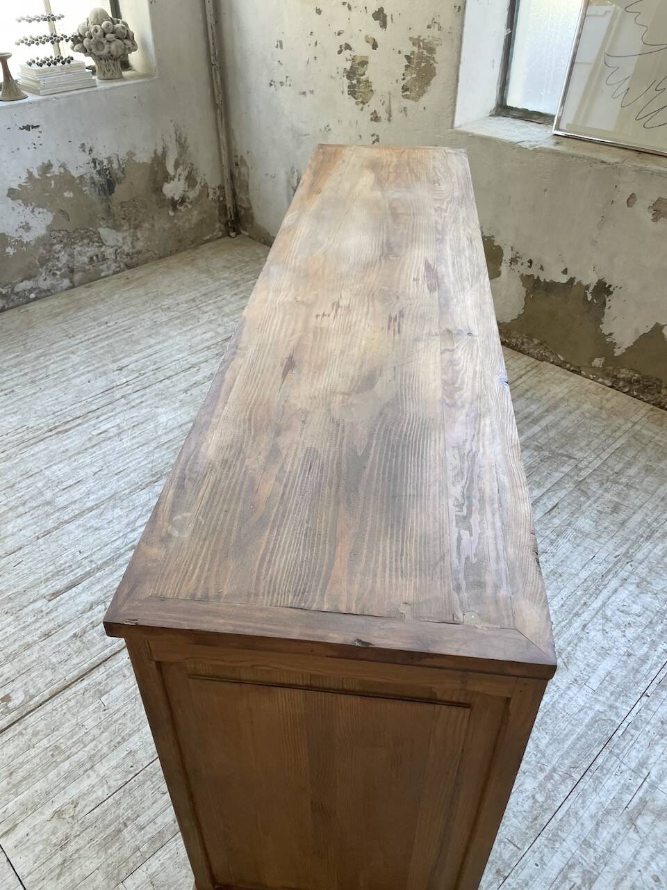 50s pitch pine haberdashery cabinet