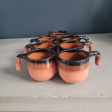 Set of 7 terracotta coffee cups