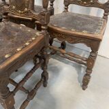 6 chaises de style Renaissance en chêne, XXème siècle