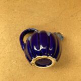 Antique alphonse mouton melon pitcher flamed ceramic blue vintage