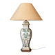 Chinese porcelain lamp mid-twentieth floral decoration wood support