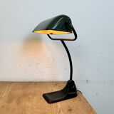 Lampe de Banque Vintage en Émail Vert de BUR, 1930s