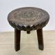 Hand carved solid oak brutalist stool , 1970s