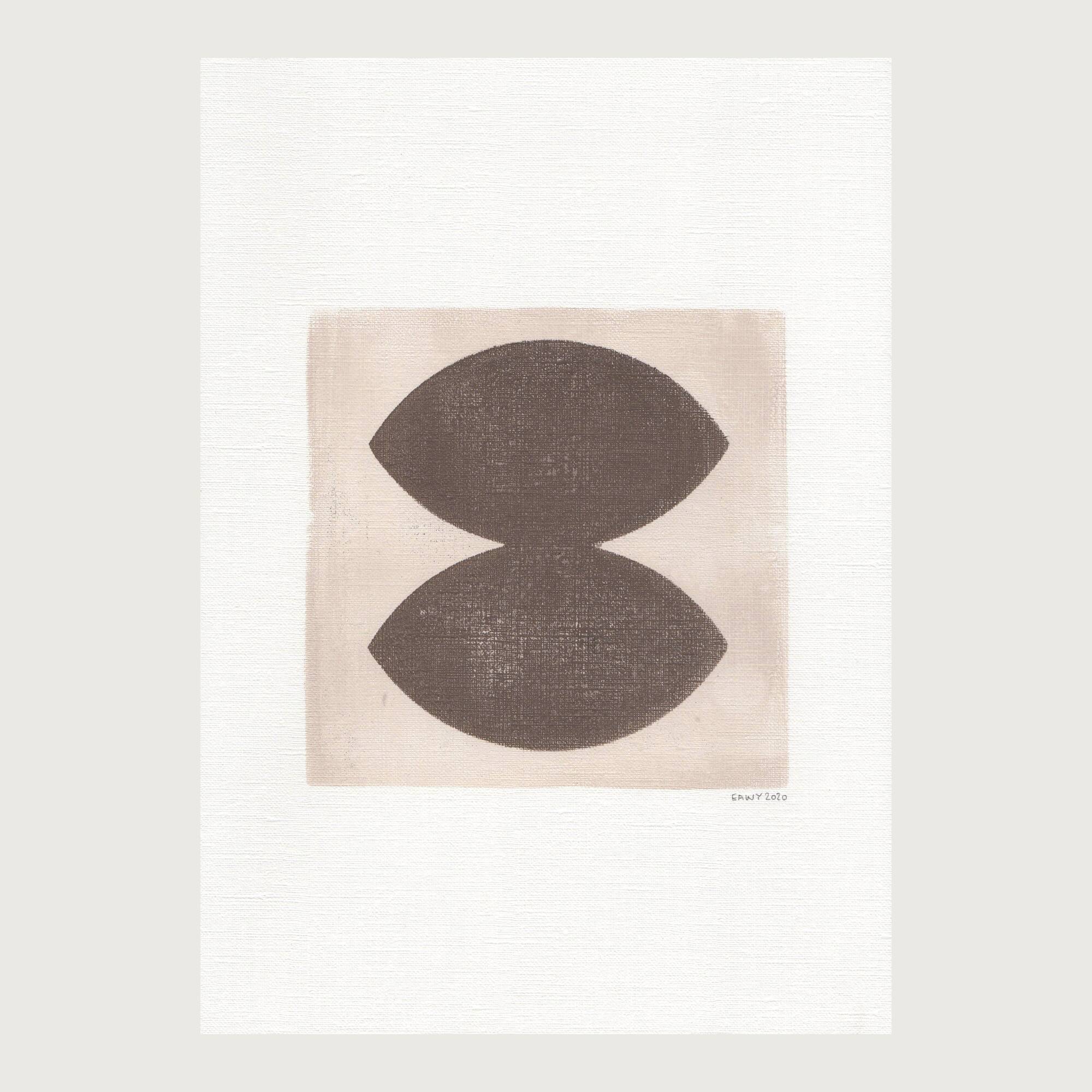 Peinture abstraite sur papier signée Eawy