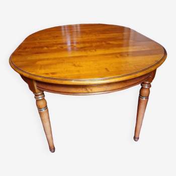Table style Louis Philippe en merisier avec une rallonge