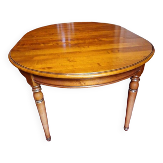 Table style Louis Philippe en merisier avec une rallonge