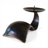 Bauhaus Sculptural Bronze Candlestick by Benno Meyer, 1930
