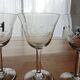 Set of 6 engraved glass stemware glasses