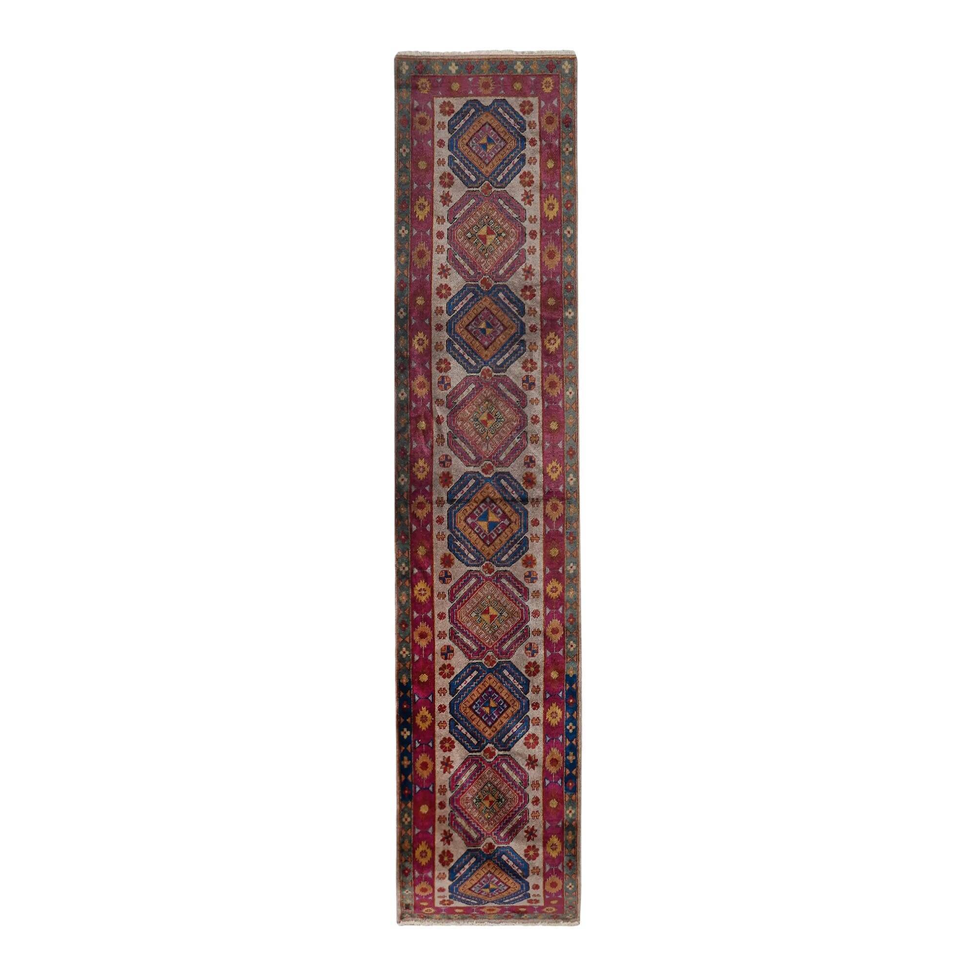 Vintage Turkish hallway rug 70x335 cm