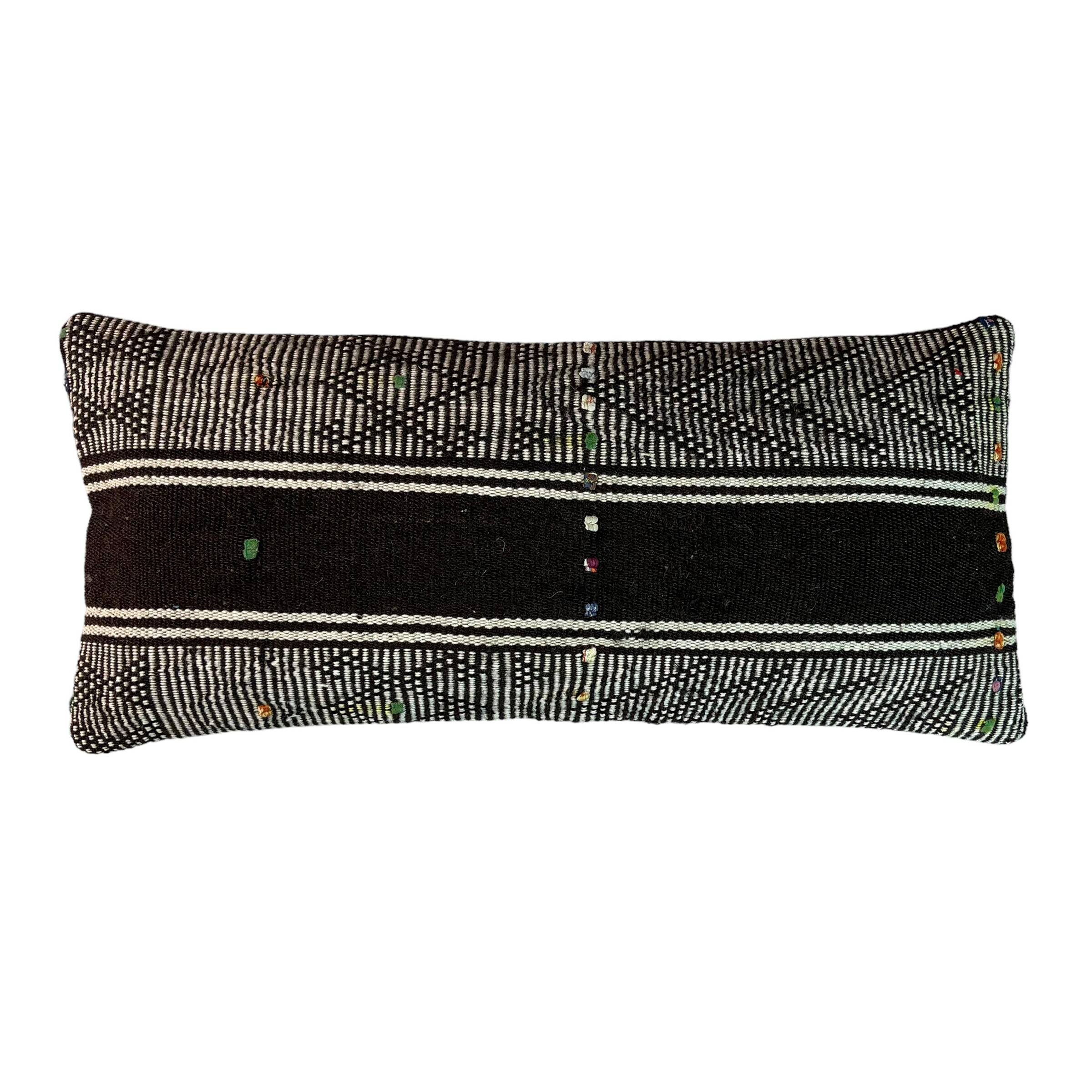 Vintage turkish kilim cushion cover , 30 x 60 cm