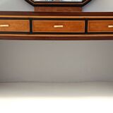 Ebonized Walnut and Birch Vanity Table / Console with Mirror ascr. to Buffa