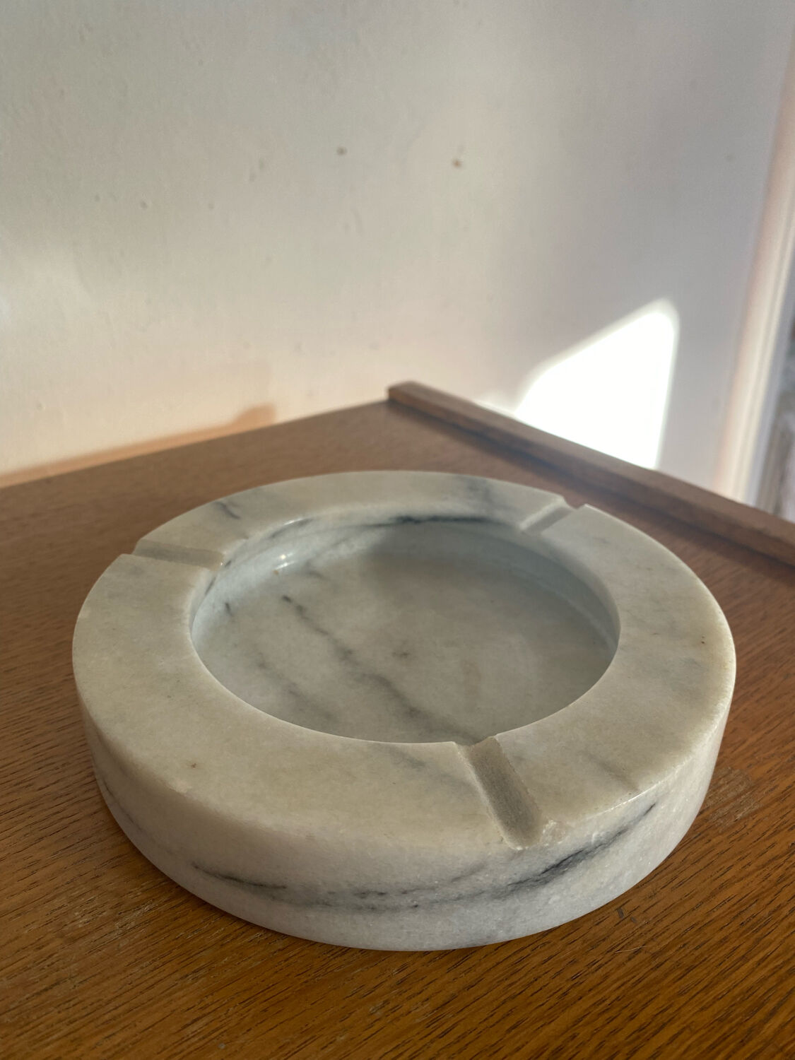 Vintage white marble ashtray
