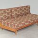 Folding sofa bed Canapé banquette Interier Praha 1960 floral pattern fabric