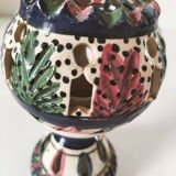 Openwork glazed ceramic candlestick-lantern – Tunisia, 1960s–1980s