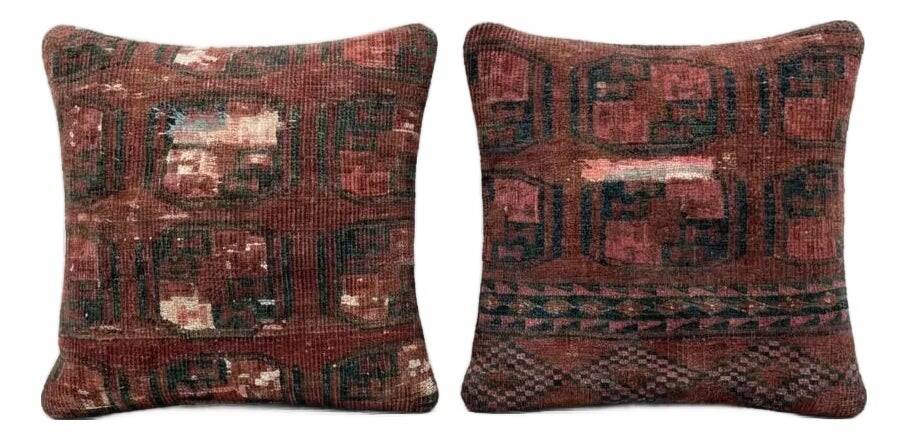 Set of 2 vintage Turkish cushion covers 51x51 cm