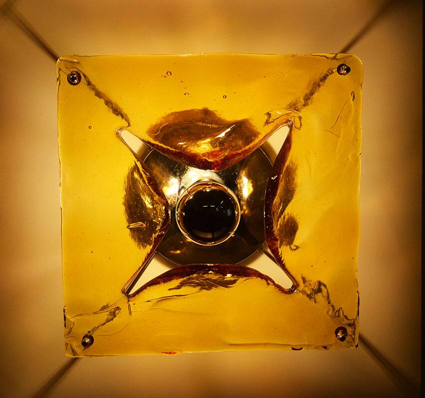 Mazzega Murano large wall sconce with 4 lights 1970s