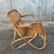 Fauteuil en rotin vintage 1950