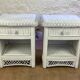 Pair of white wicker bedside tables from the 70s