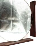 Mid-century teak table / wall mirror / vanity, Italy 1960s