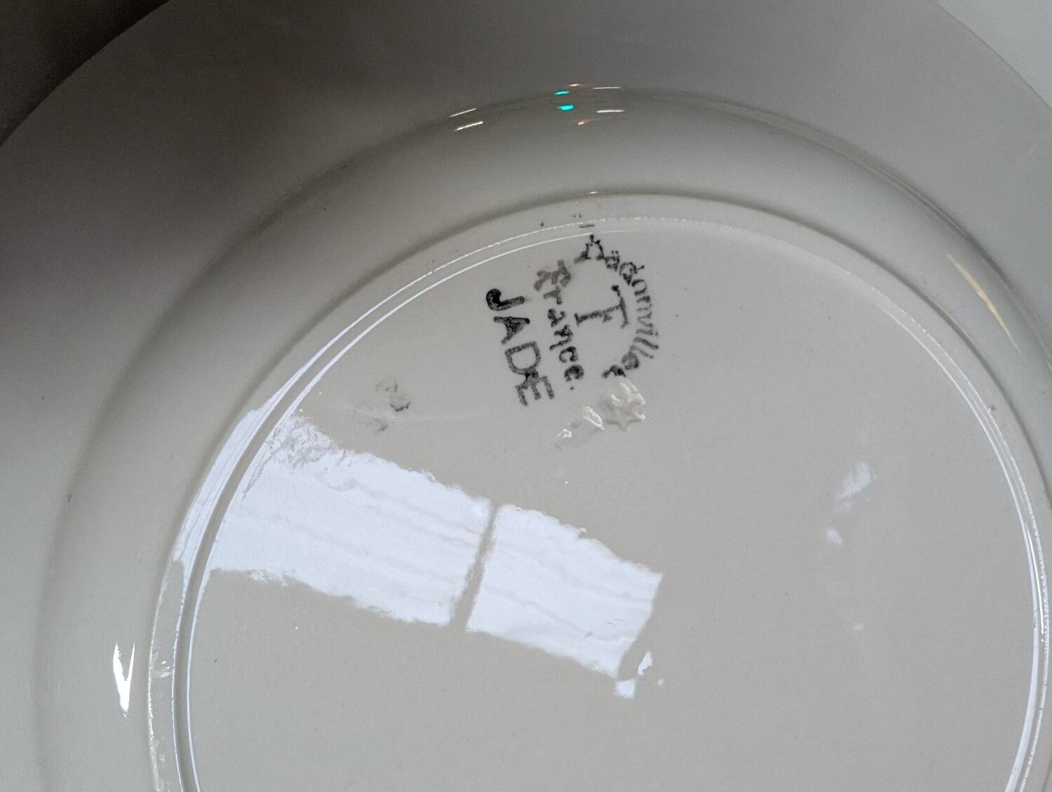 Set of 6 vintage Badonviller France "Jade" dinner plates
