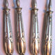 Art Nouveau cute service, 4 filled silver cutlery, chiseled, hallmark