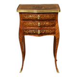 Bedside table in rosewood and palisander, Louis XV style – Late 19th century