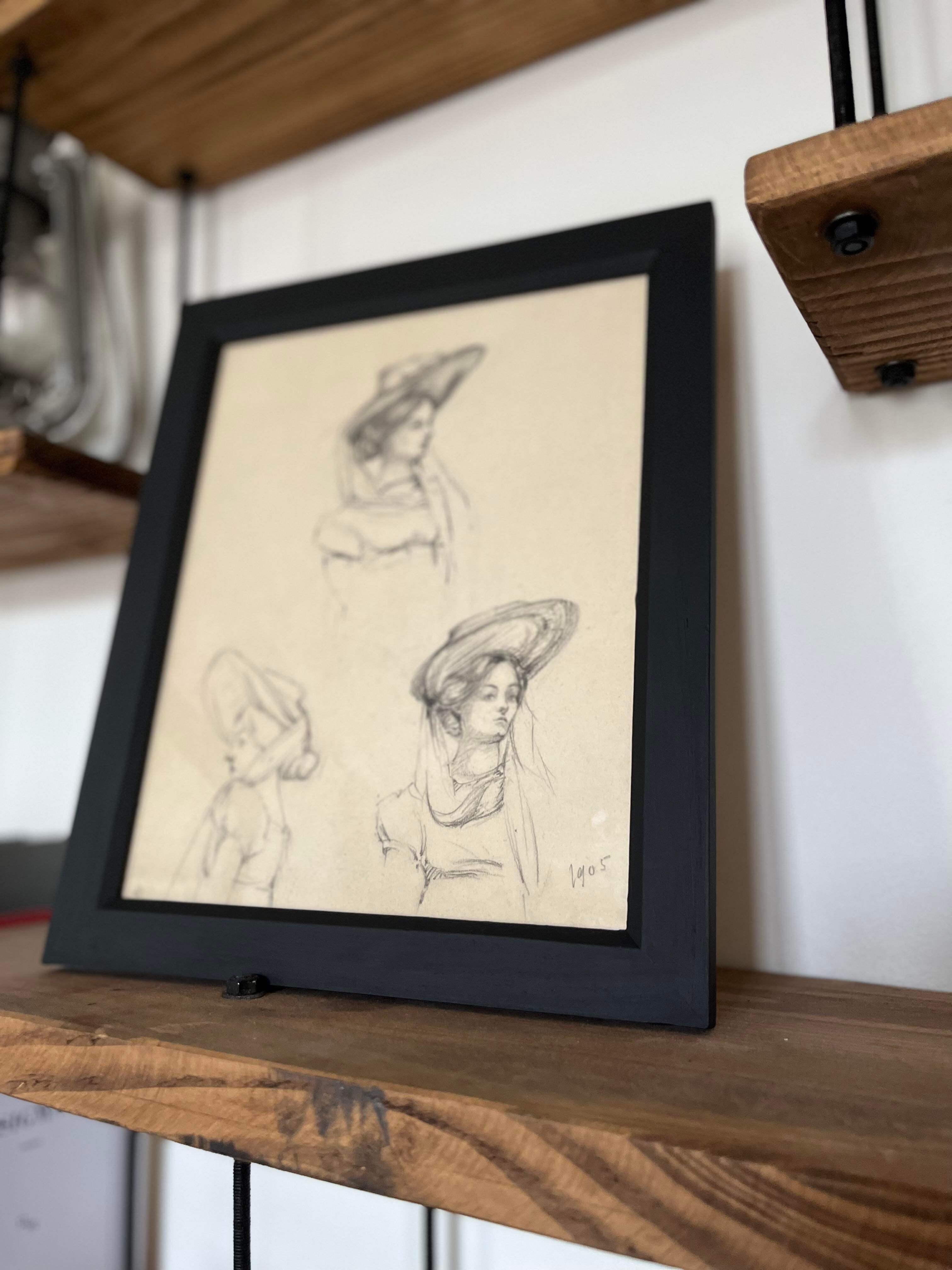 Drawing 1905 "A young Parisian milliner"