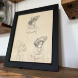 Drawing 1905 "A young Parisian milliner"