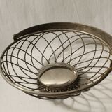 Vintage silver metal fruit basket