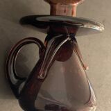 Biot blown and bubbled glass case candlestick