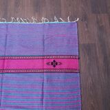 Tapis marocain berbère fait main en coton multicolore 140 x 220 cm
