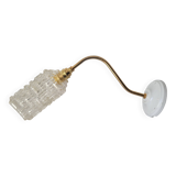 Wall lamp in glass, brass and porcelain