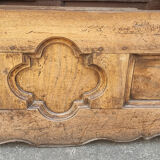 Closed bed chest bench Breton, solid oak pegged wood, nineteenth century