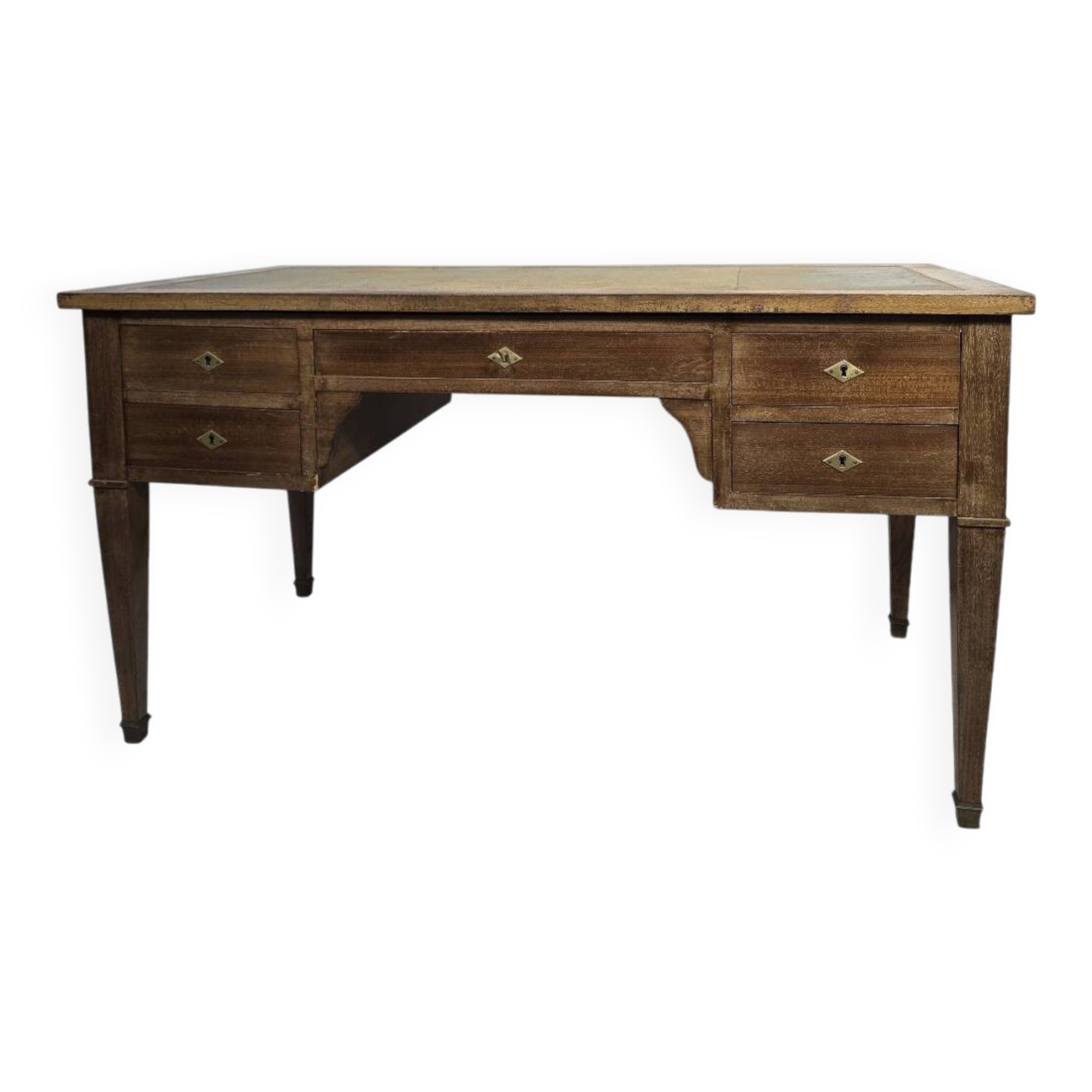 Bureau plat double face en acajou, style Louis XVI – XIXᵉ siècle