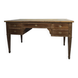 Bureau plat double face en acajou, style Louis XVI – XIXᵉ siècle