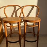 High bar chair in wickerwork