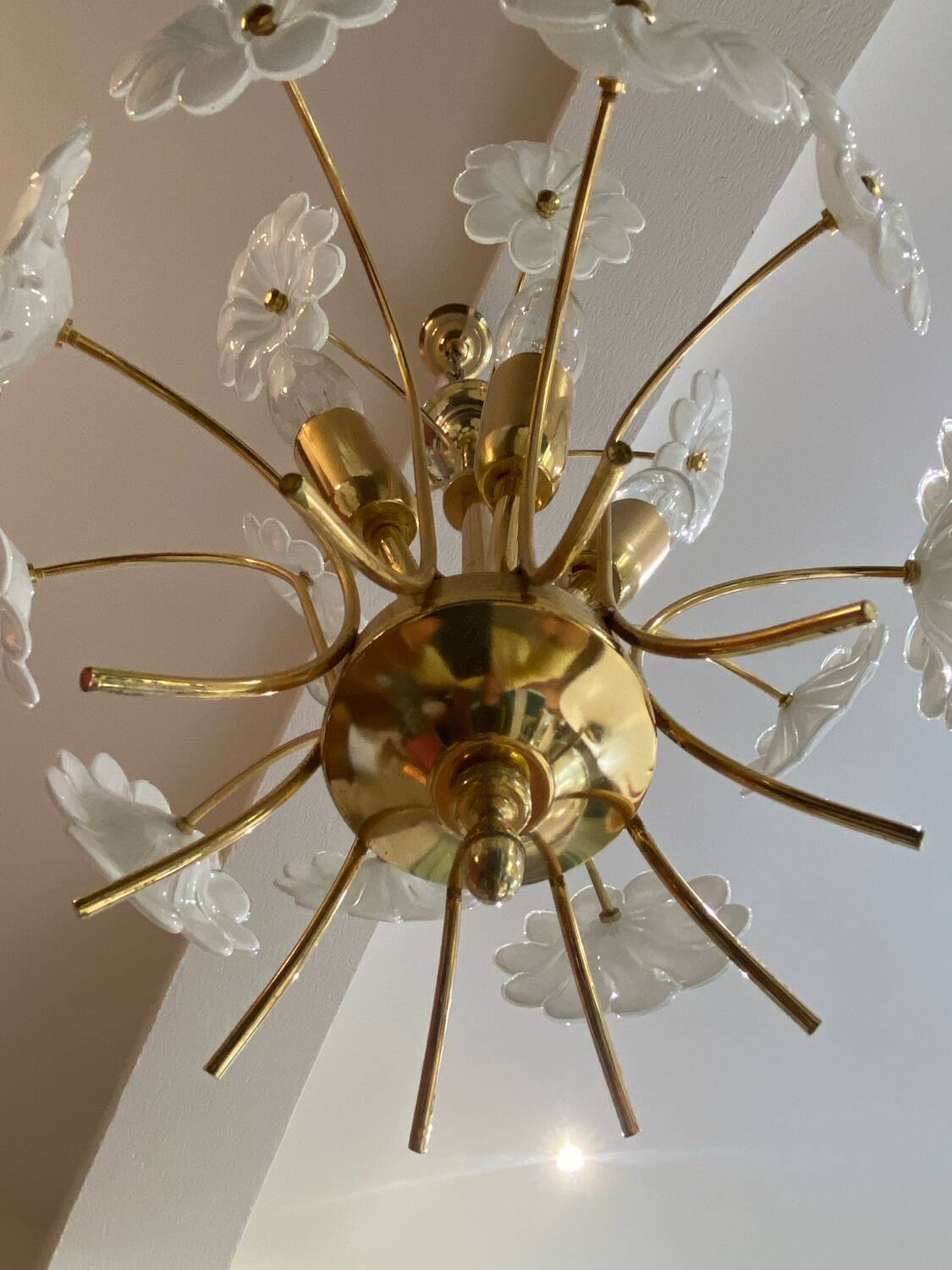 Murano glass flower chandelier, 1970s