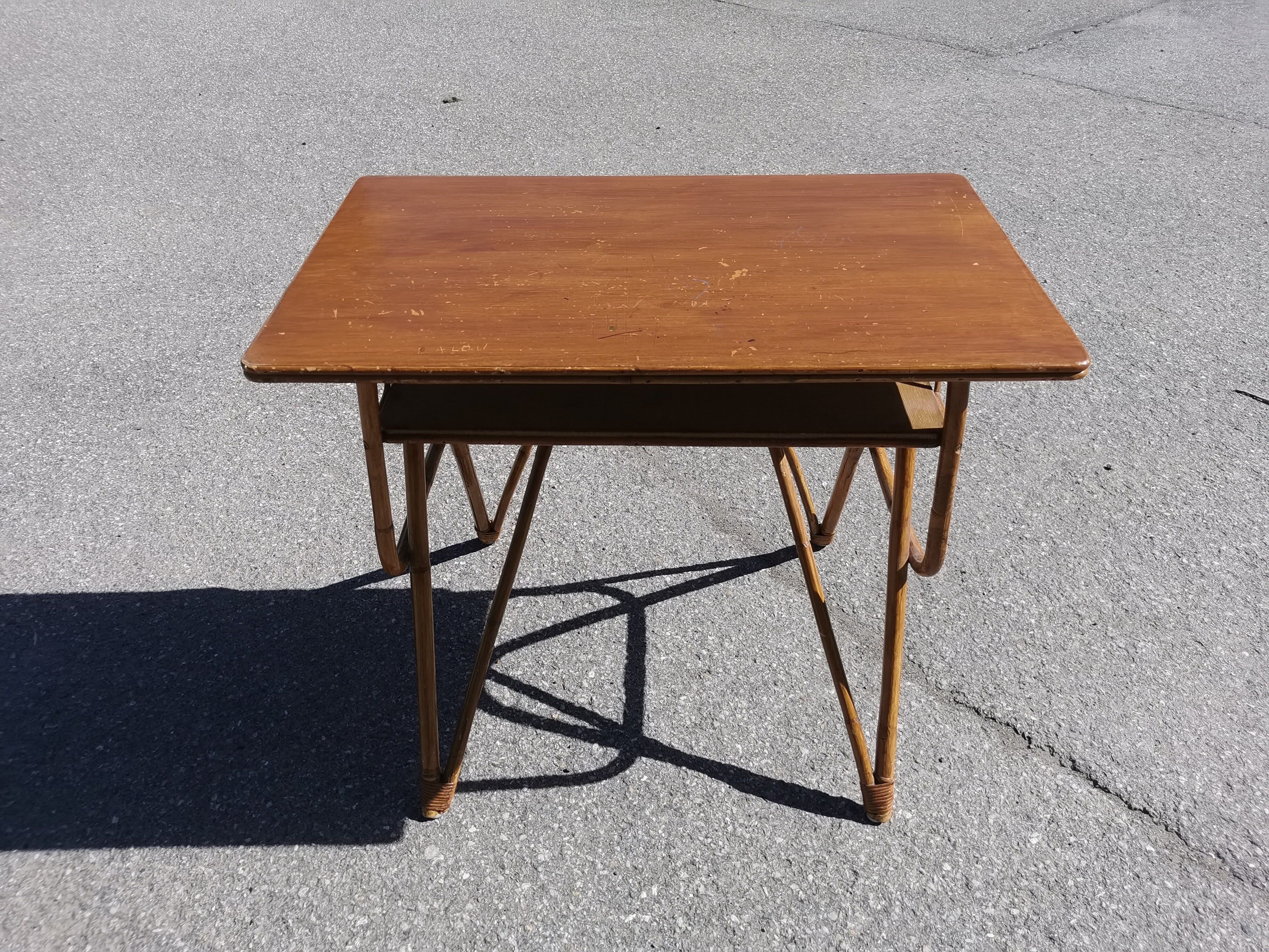 Rattan and vintage bamboo desk